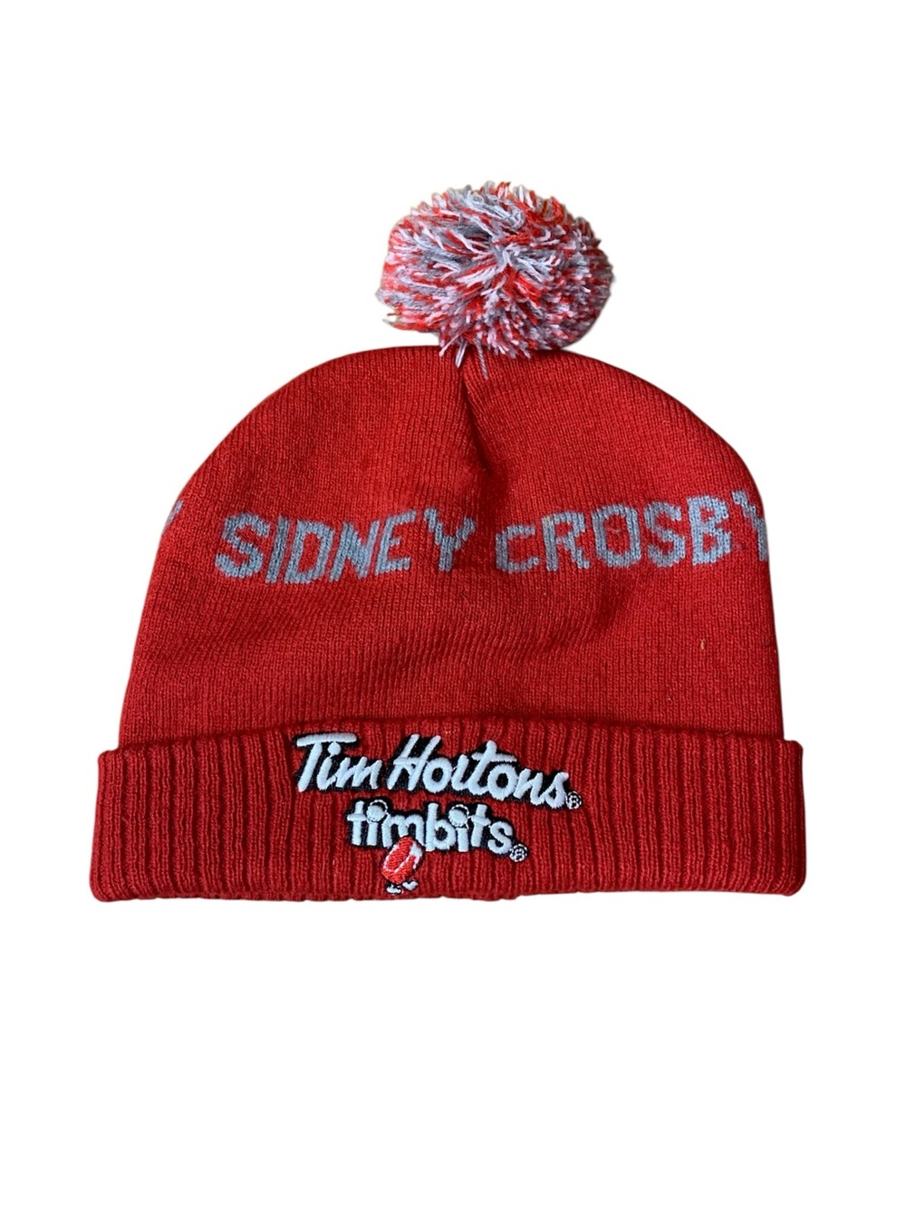 Tim Hortons Sidney Crosby Timbits Pom Pom Beanie Hat Red